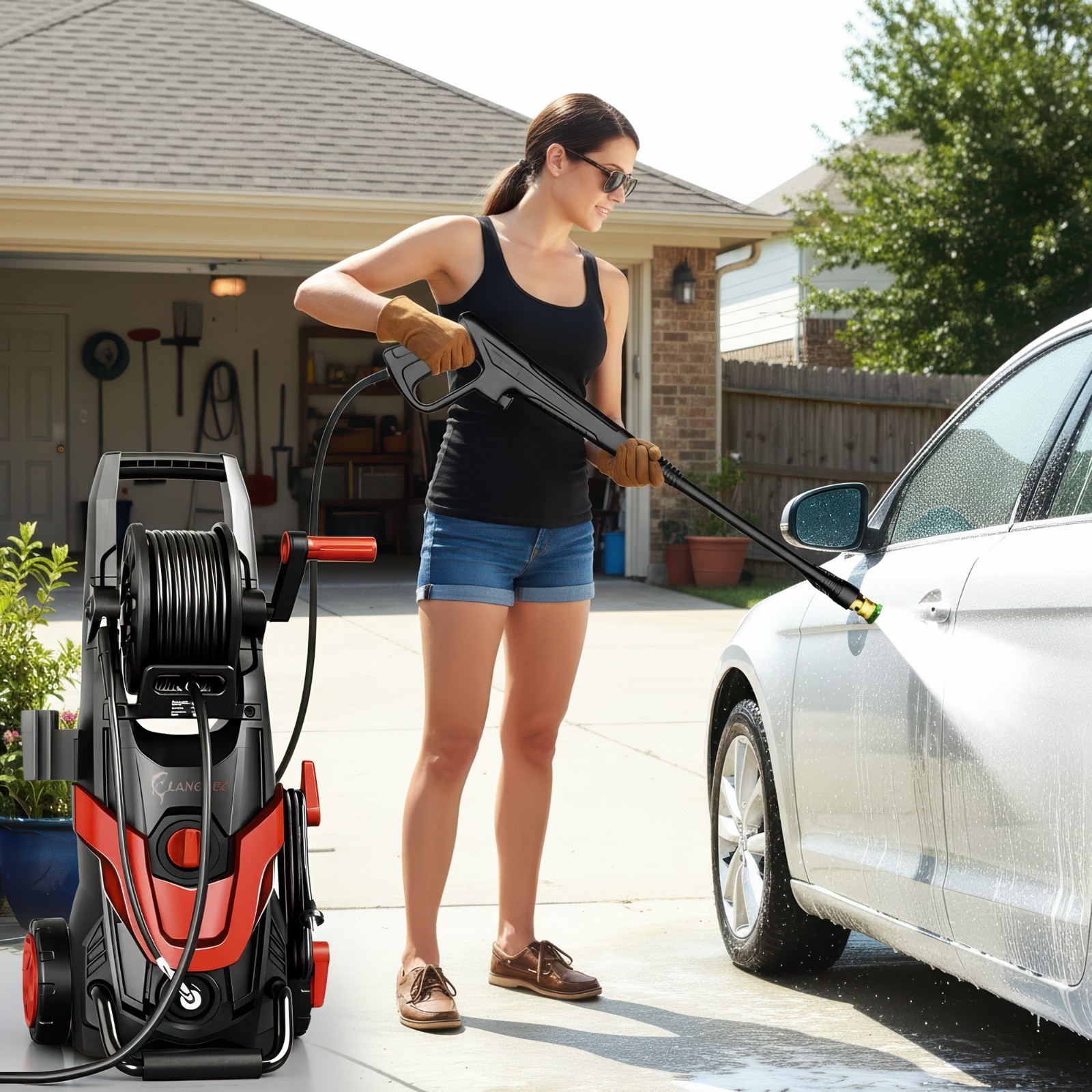 5000PSI High Pressure Washer, IPX5 Electric Power Washer W/ 500ml Foam Cannon, gallery