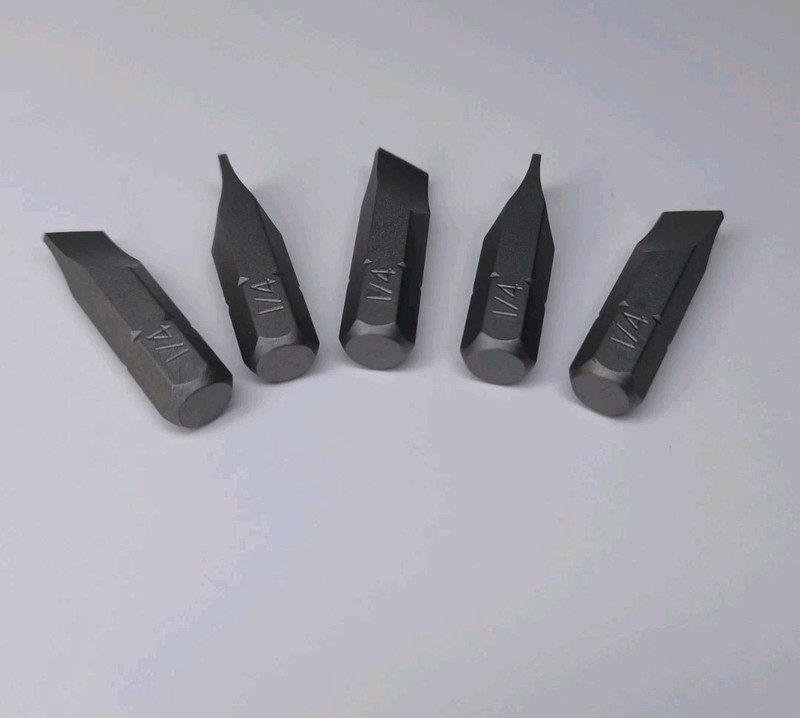 Screwdriver Bits 1/4" Flat Head Slotted 1 Inch Long Single End Hex Bit Set Of 5 gallery