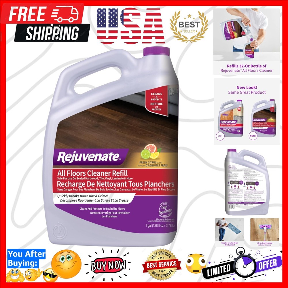 Rejuvenate High Performance All-Floors and Hardwood No Bucket Needed Floor Clean