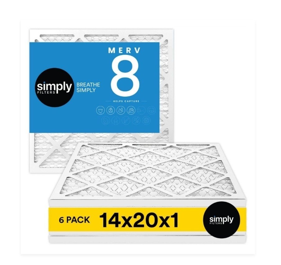 Simply Filters MERV 8 Pleated Electrostatic Air Filter 14x20x1 6 Pack Allergen gallery