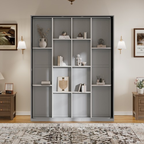 Rotating Murphy Wall Bed Queen Size Murphy Bed Space-Saving Cabinet Bed Wood Bed gallery