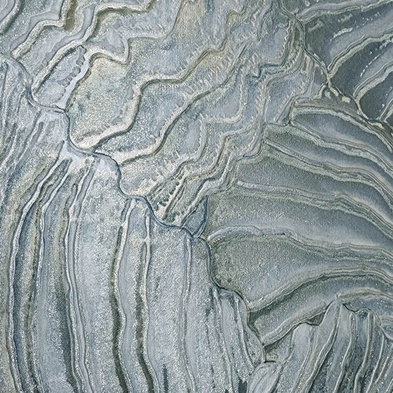 Gray blue gold bronze metallic textured shell tile faux plaster modern Wallpaper gallery