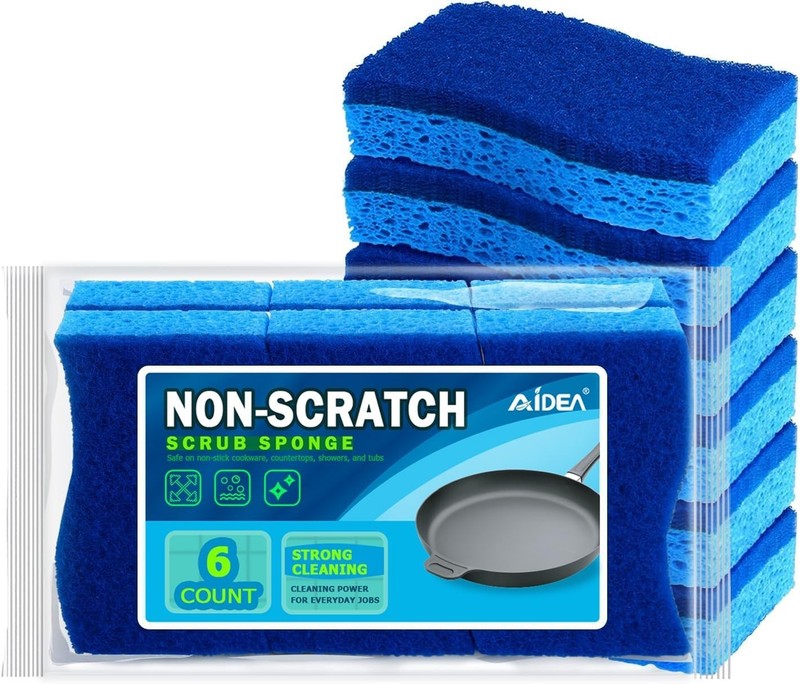 Sponges Kitchen, Non Scratch Scrub Sponges, 6Count, Sponges for Non Stick Cookwa gallery