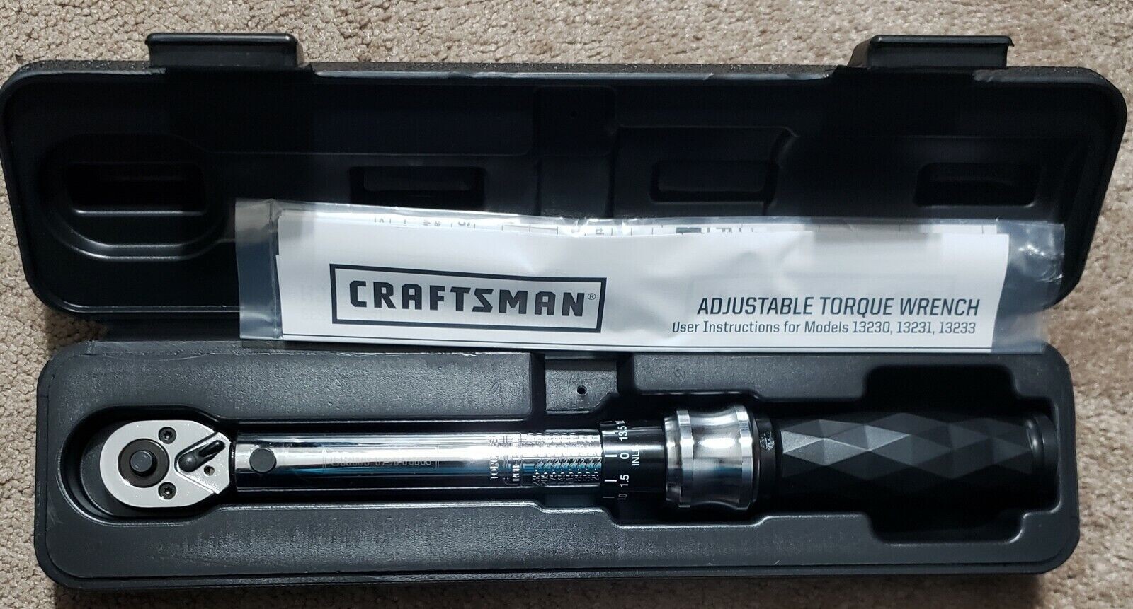 NEW Craftsman 3/8 Drive Micro-Clicker Torque Wrench 25-250 IN-LB Soft Grip gallery