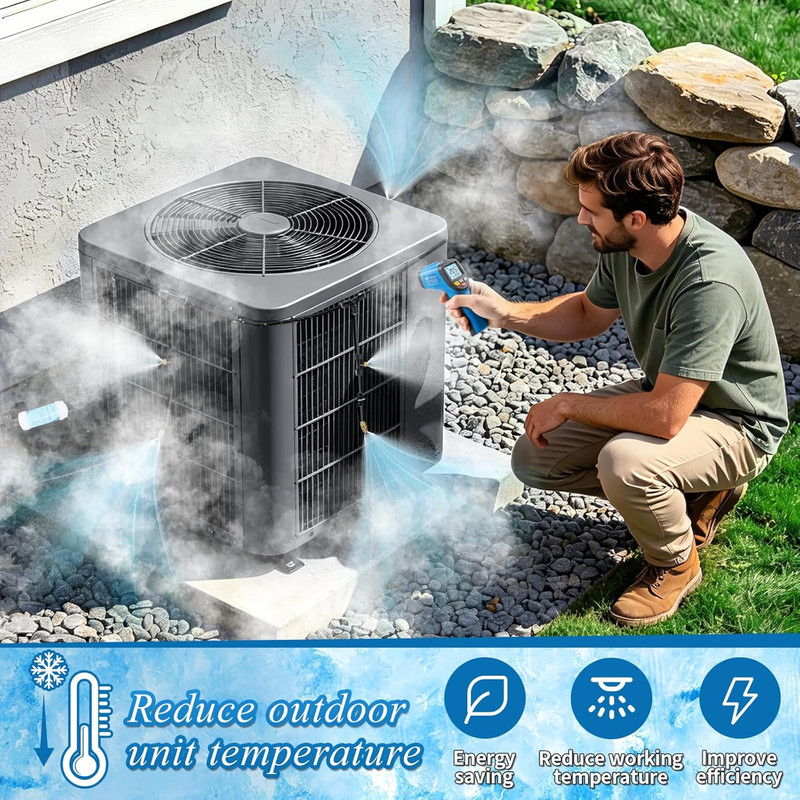 AC Condenser Misting Cooling System Includes Water Filter Cutter, Air Conditione gallery