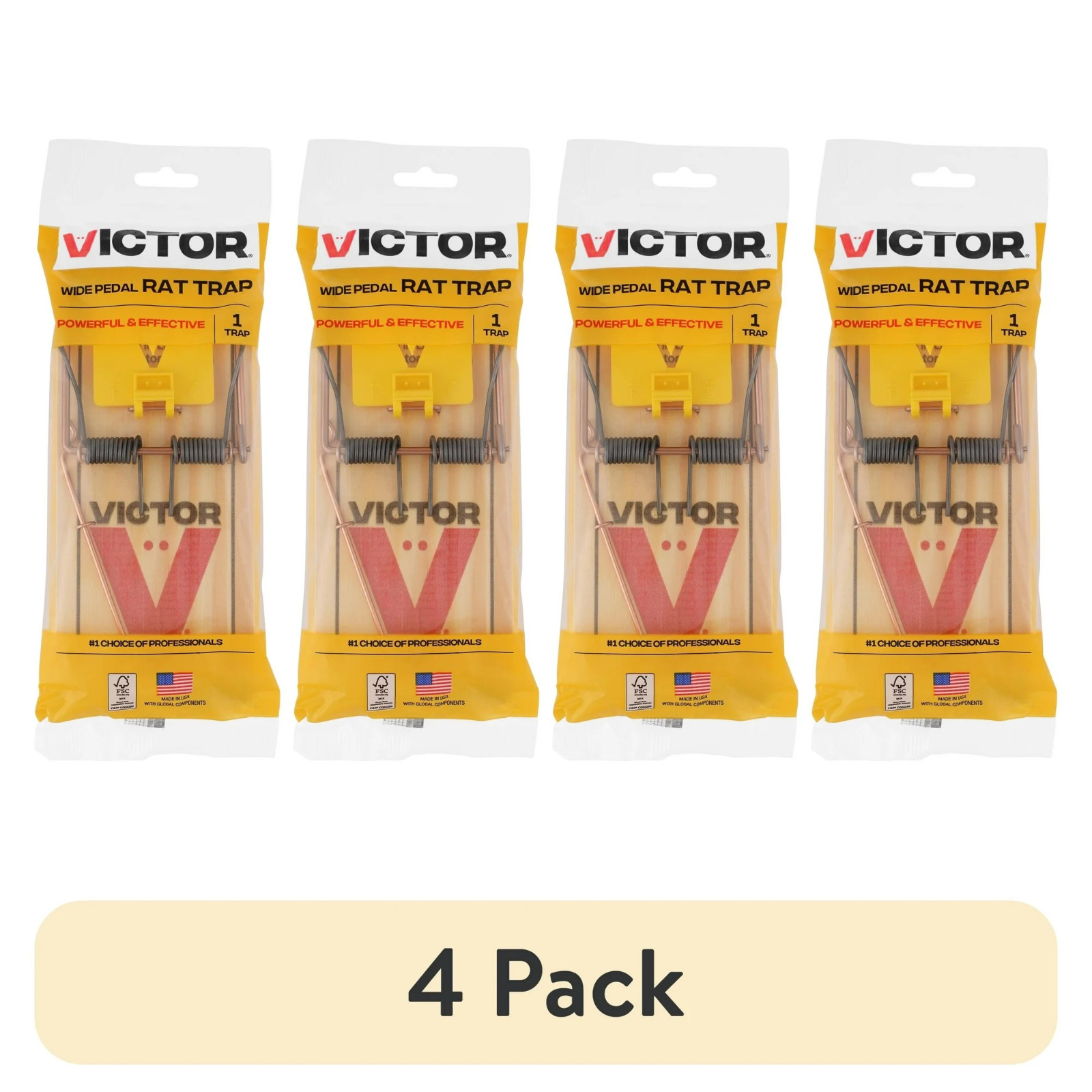 (4 pack) Victor Easy Set Extended Trigger Rat Trap - Wooden Rat Trap gallery