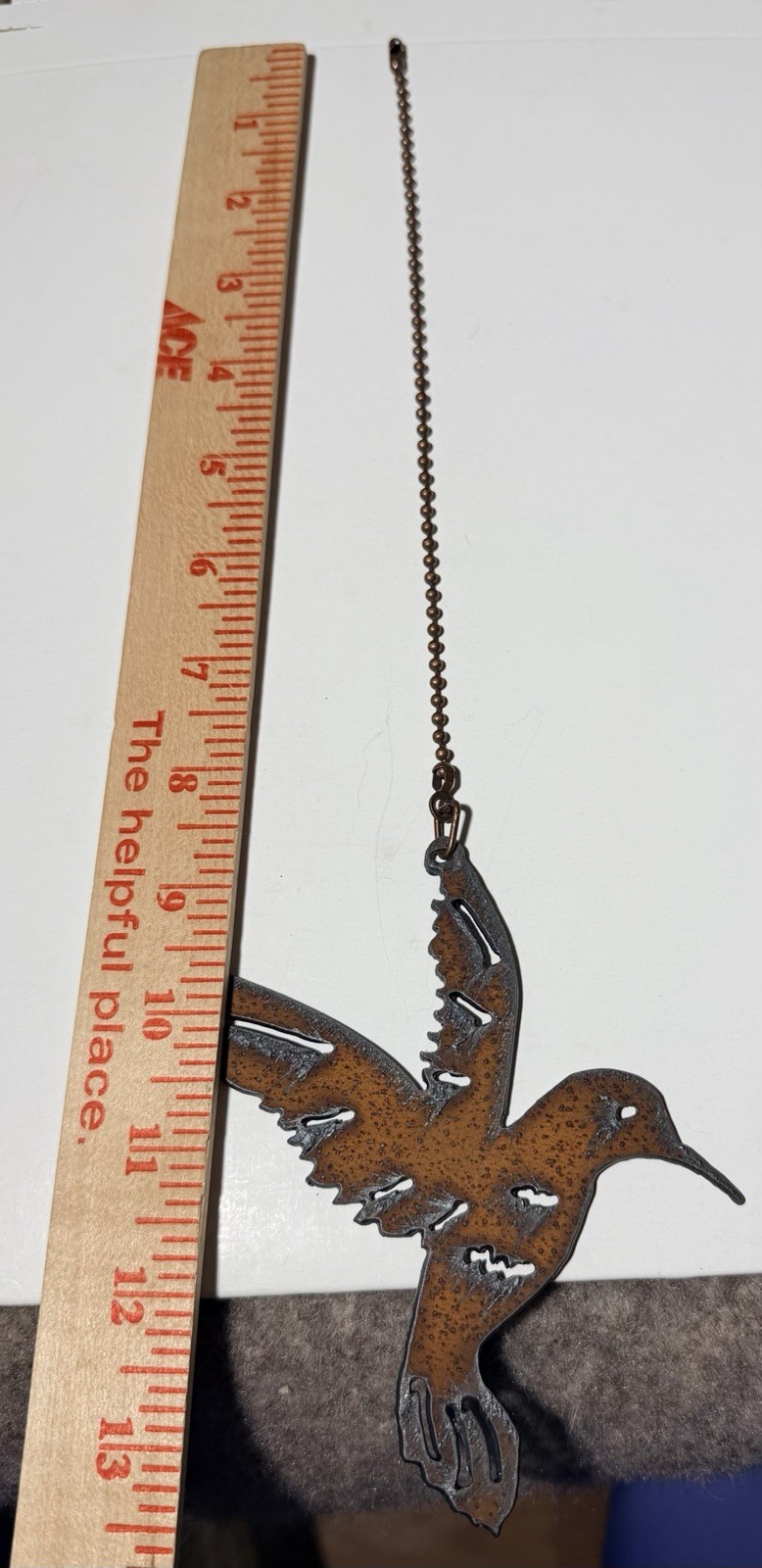 Hummingbird Fan / Light Pull Chain Ornament Western Garden Metal Southwest gallery