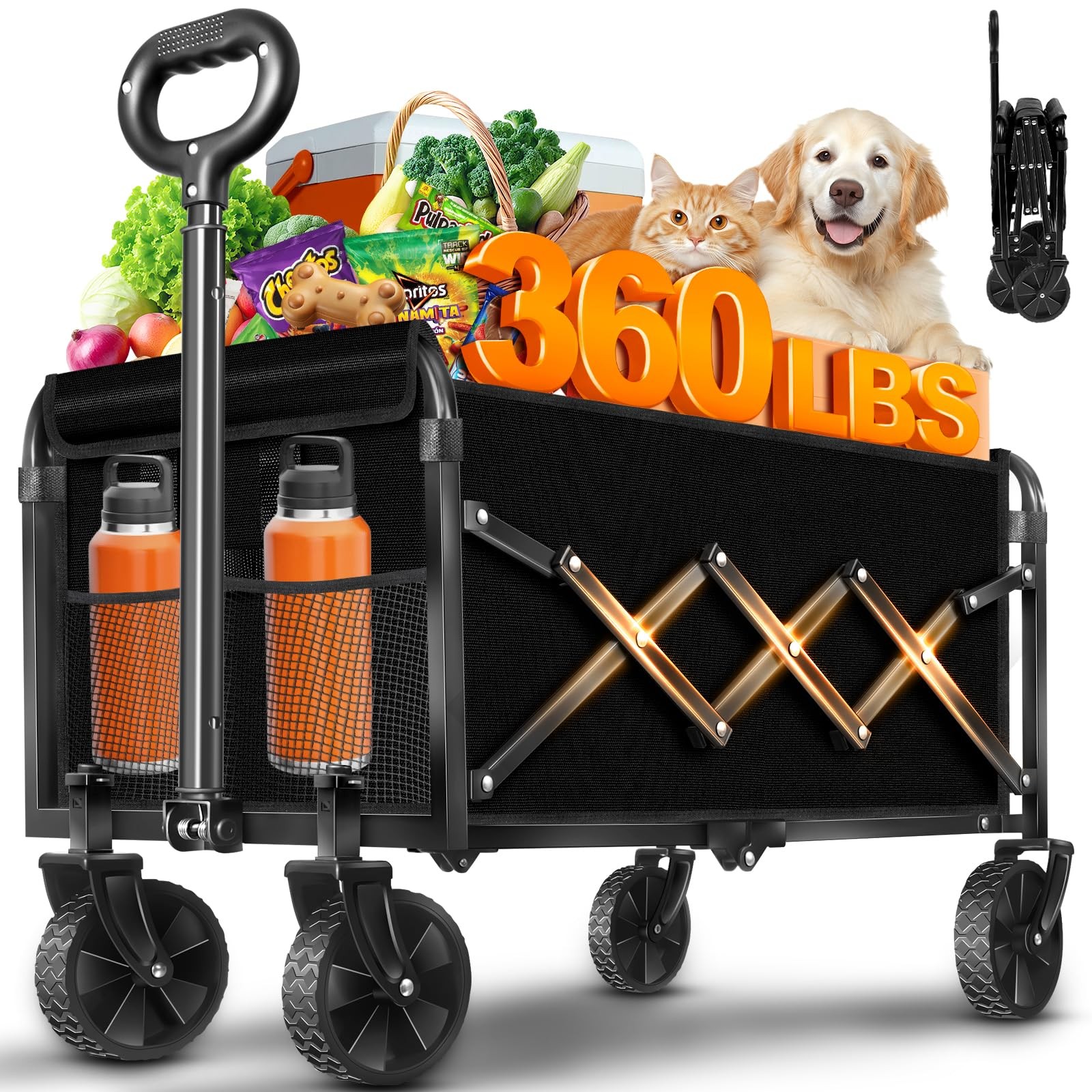 JINIHFW Carts Foldable, Collapsible Folding Wagon, Portable Folding Wagon gallery