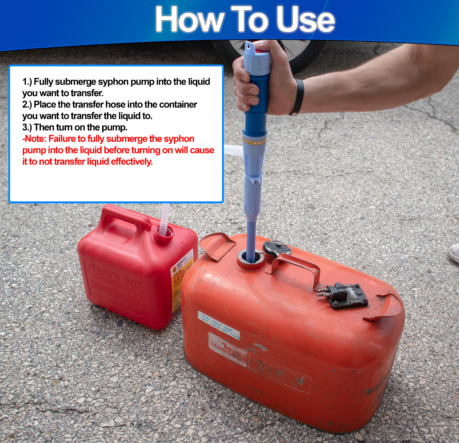 Liquid Transfer Siphon Turbo Pump Battery Electric Cordless Quick Gas Oil Water gallery