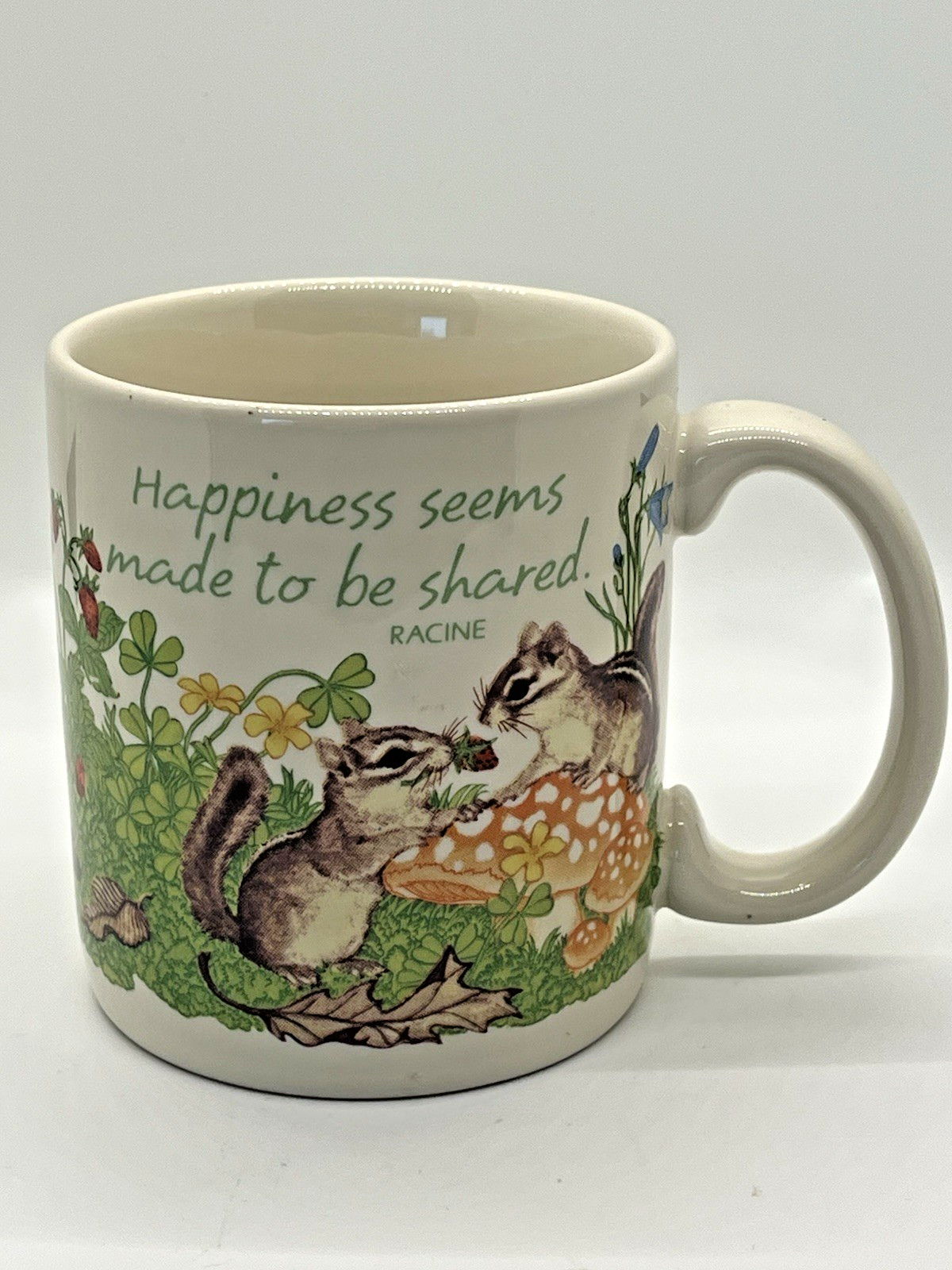 Vintage American Greetings Chipmunk Mushroom Coffee Mug Happiness Share gallery