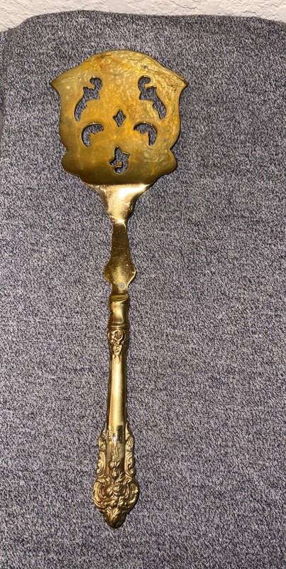 9 Solid Brass Ornate Serving Utensils gallery