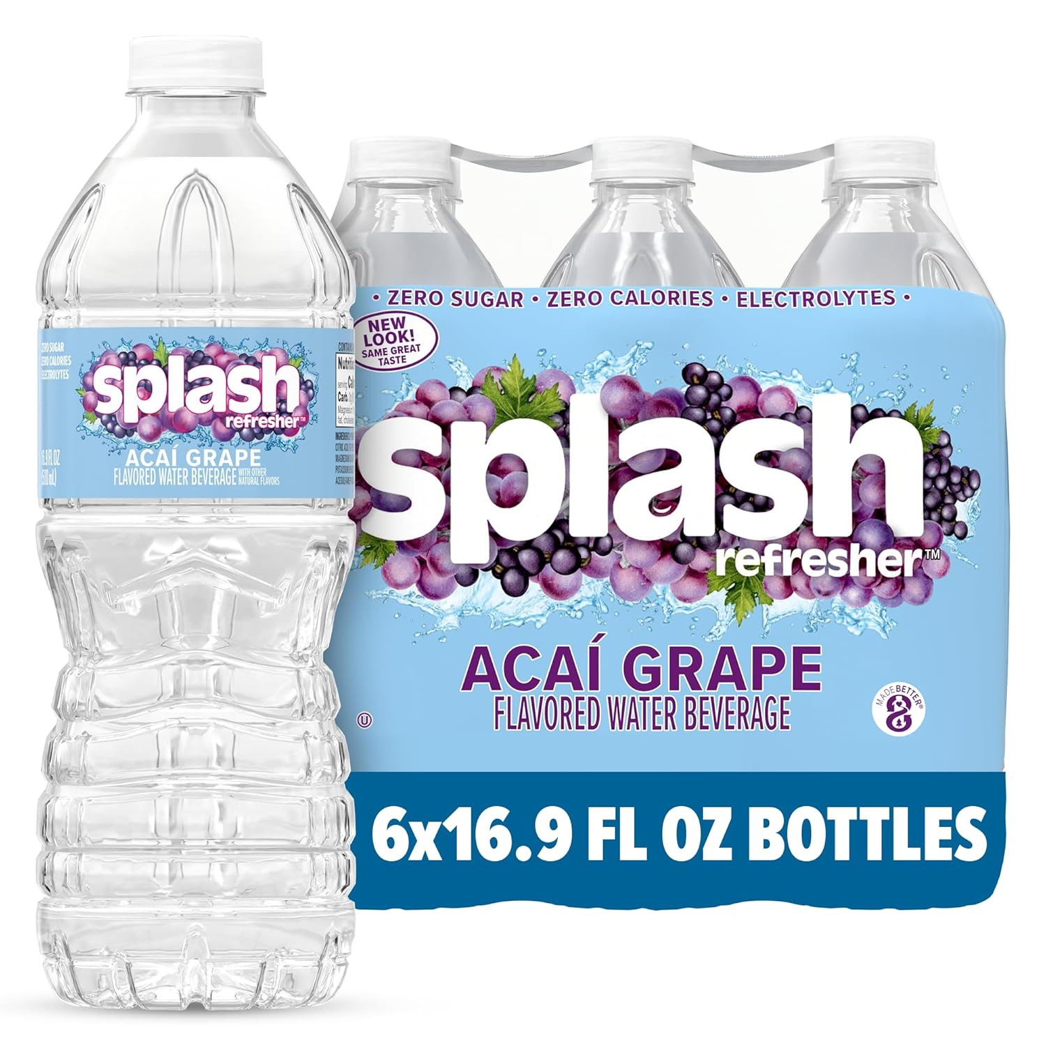 Flavored Water Bottles, Acai Grape Flavor - 6-Pack, 16.9 Fl Oz - Refreshing Flav gallery