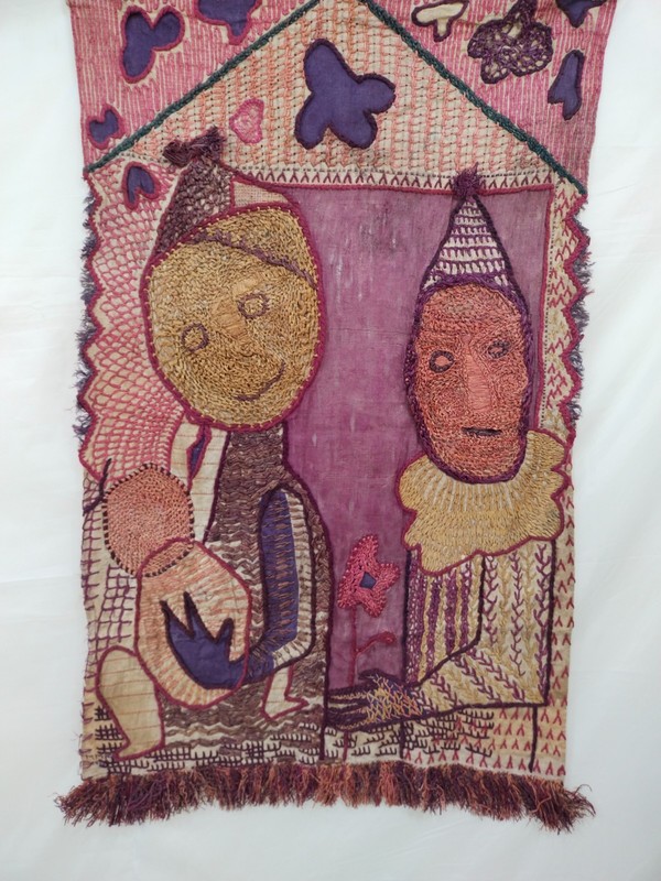 Vintage Handmade Embroidery Textile Wall Hanging Panel Boho Home Decor Art A258 gallery