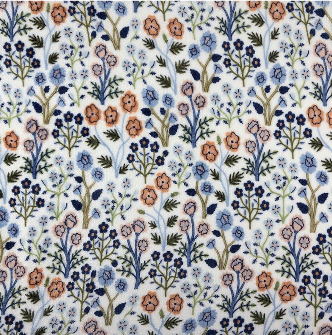 Blue FLORAL Flowers 5x6 ft Oversized Plush Warm THROW BLANKET The Big One® NEW! gallery