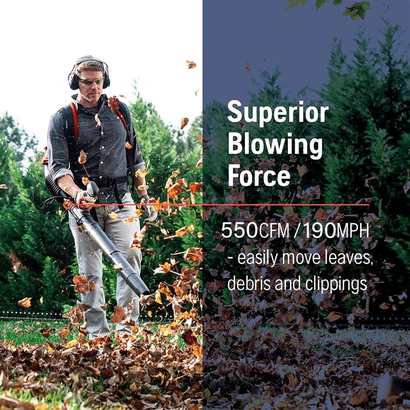 Backpack Leaf Blower Gas Powered Snow Blower 550CFM 43CC 2-Stroke 190MPH 1.7HP gallery