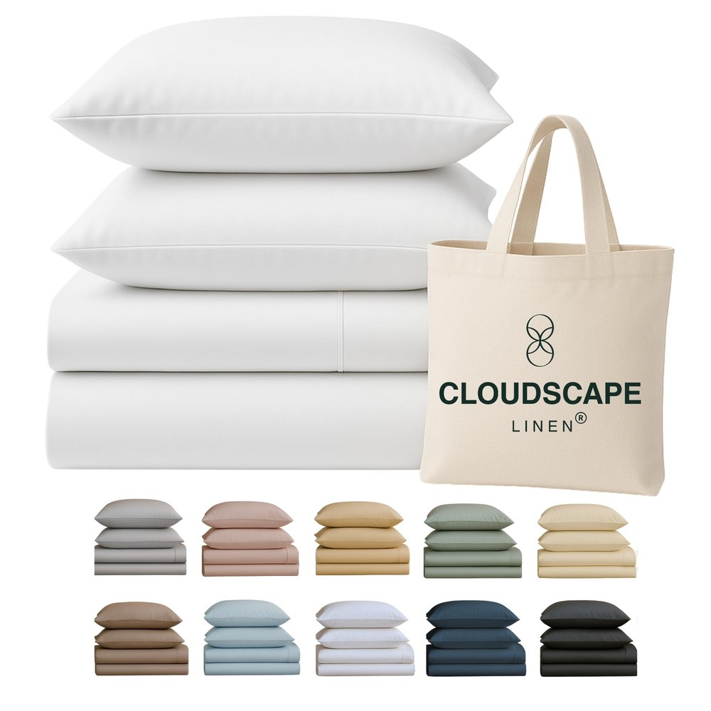 CLOUDSCAPE 100% Egyptian Cotton Sheets King Size - 400 Thread Count 17" Extra...