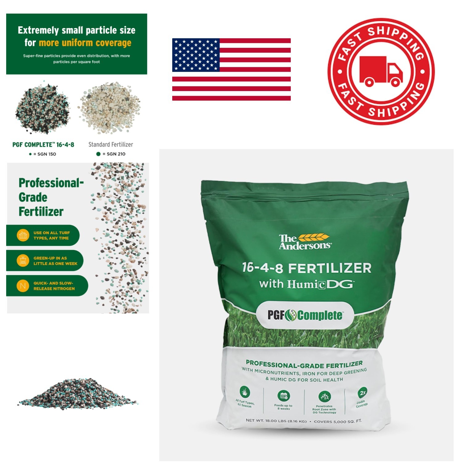 Professional Fertilizer 16-4-8 Granules 18 Pounds Soil Conditioner for Lawns gallery
