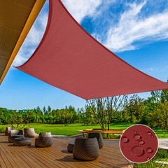 Waterproof Shade Sail Rectangle Patio Yard Outdoor Sun Canopy Shelter Cover Red
