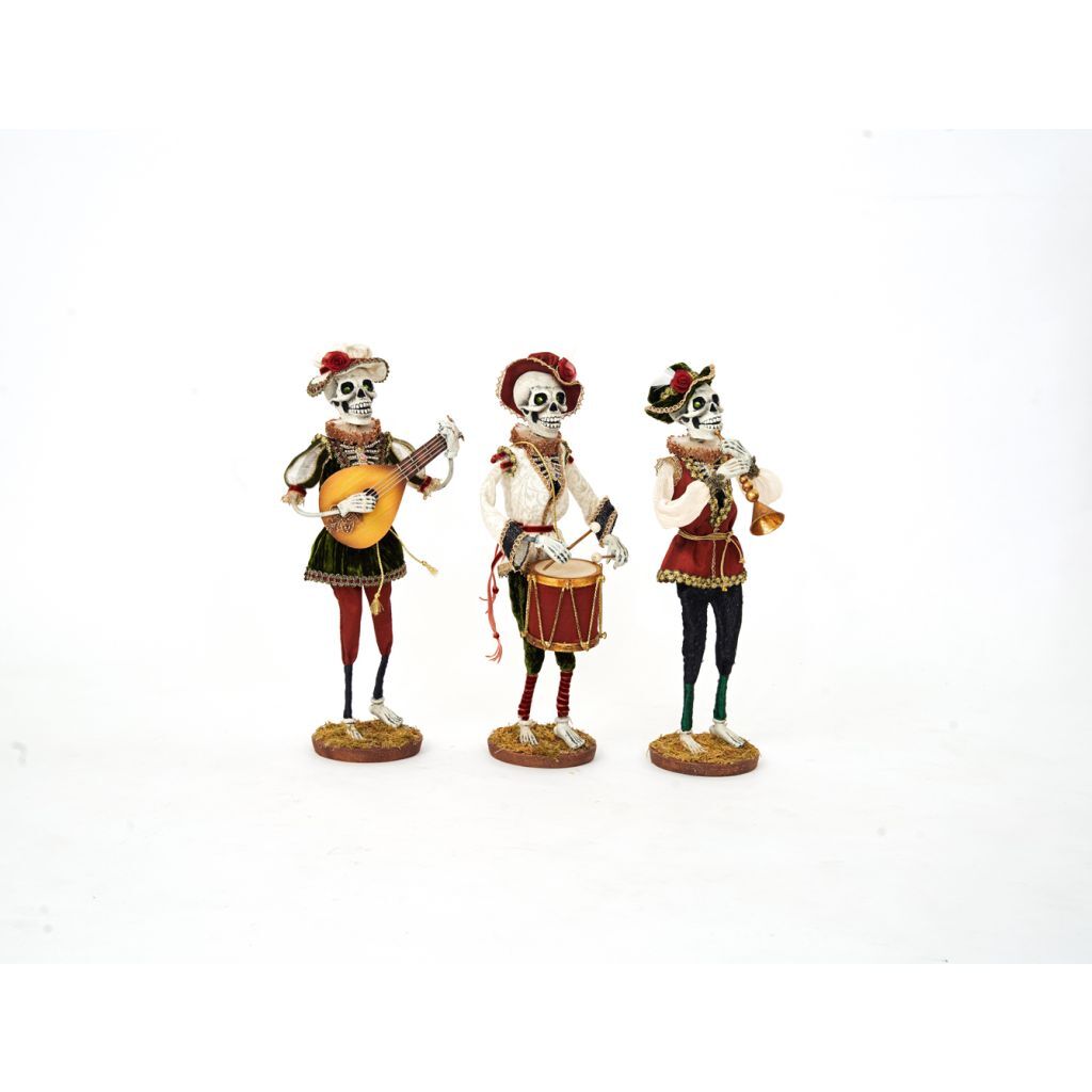 Katherine's Collection 2022 Shakesfeare Minstrel Skeleton Trio Figure, Asst of 3 gallery