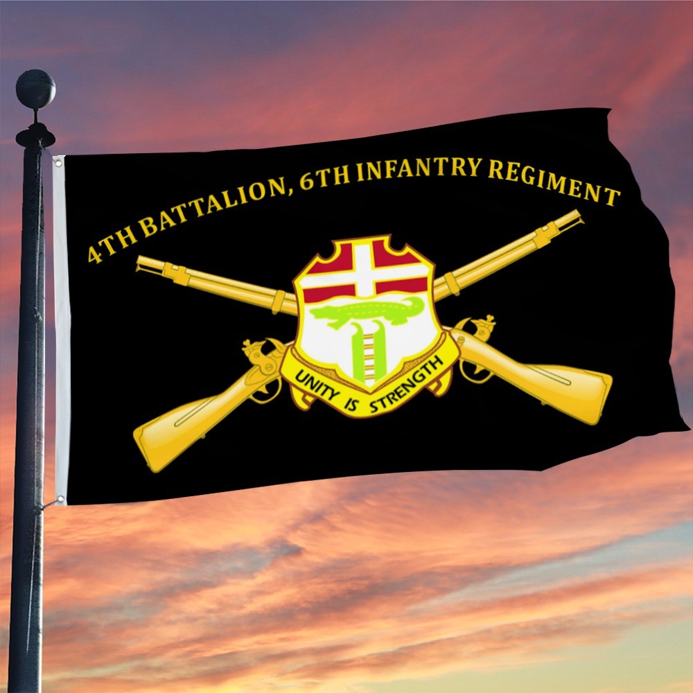 4th Battalion 6th Infantry Regiment US Army Flag 3x5Feet with Brass Grommets gallery