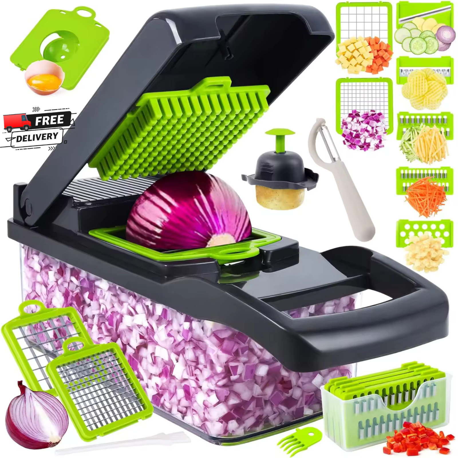 Vegetable Chopper, 16 in 1 Professional Mandoline Slicer for Kitchen gallery