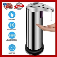 280ml Stainless Auto Handsfree Sensor Touchless Soap Dispenser Kitchen Bathroom