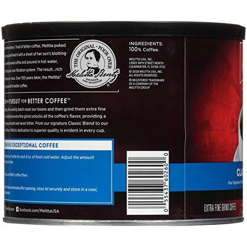 Melitta Classic Roast Caffeinated Canned Coffee, 22oz Can NEW gallery