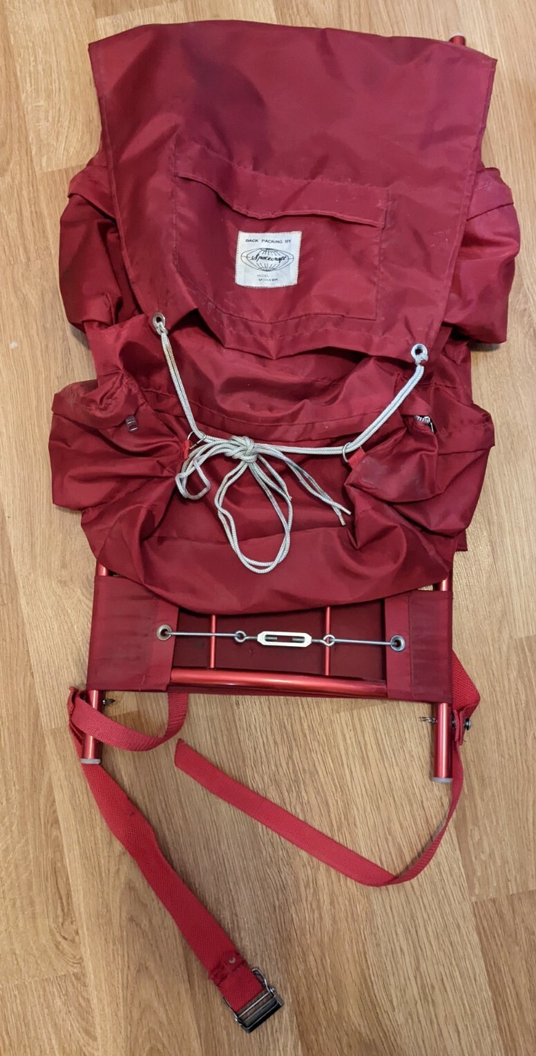 Vintage Spacecraft Mohaek Frame Backpack Red Aluminum Frame