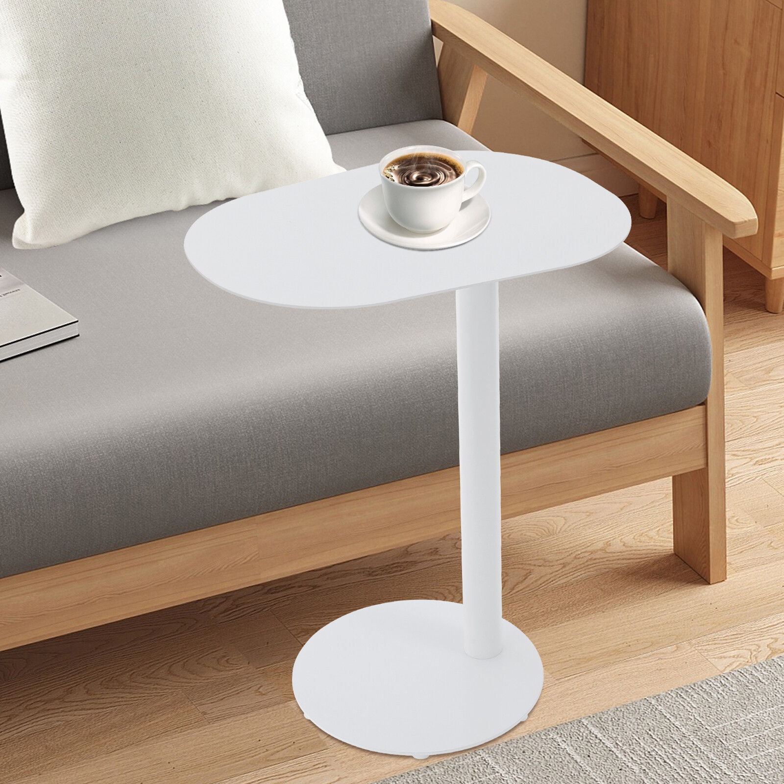 63cm C-shaped Side Table Couch Side Table 7.5kg Iron End Table For Laptop gallery