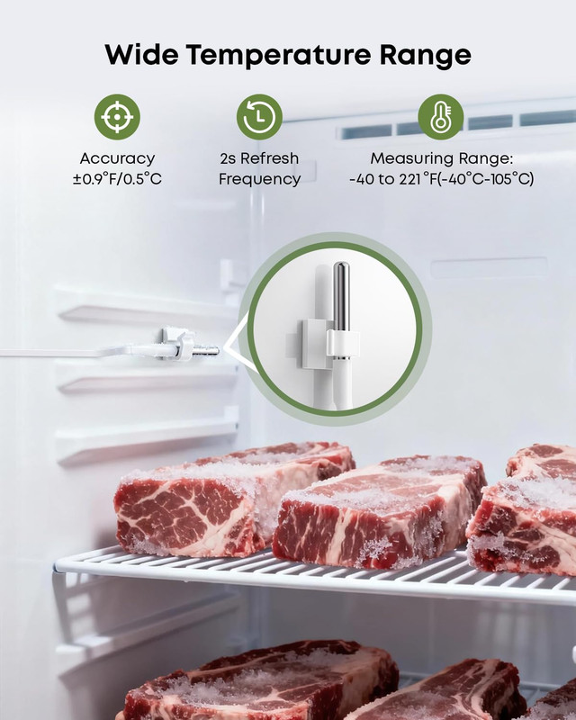 MOCREO Wifi Refrigerator Thermometer with Freezer Alarm, App Email Buzzer Alerts gallery