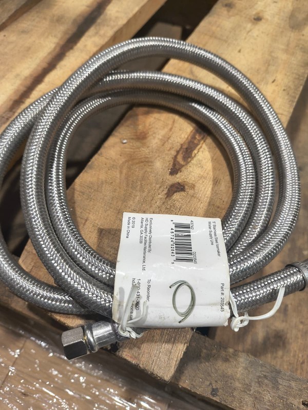 5' Universal Ice Maker Flexible Braided Stainless Steel Water Supply Hose 1/4 gallery
