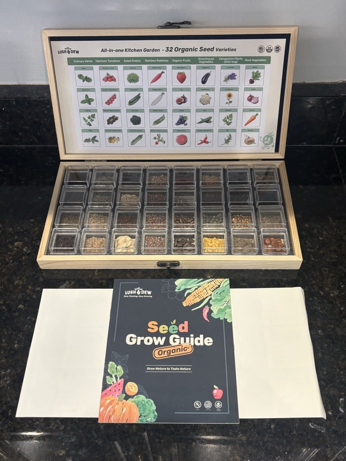 Lush & Dew All-In-One Kitchen Garden Seeds 32 Varieties Seed Grow Guide gallery