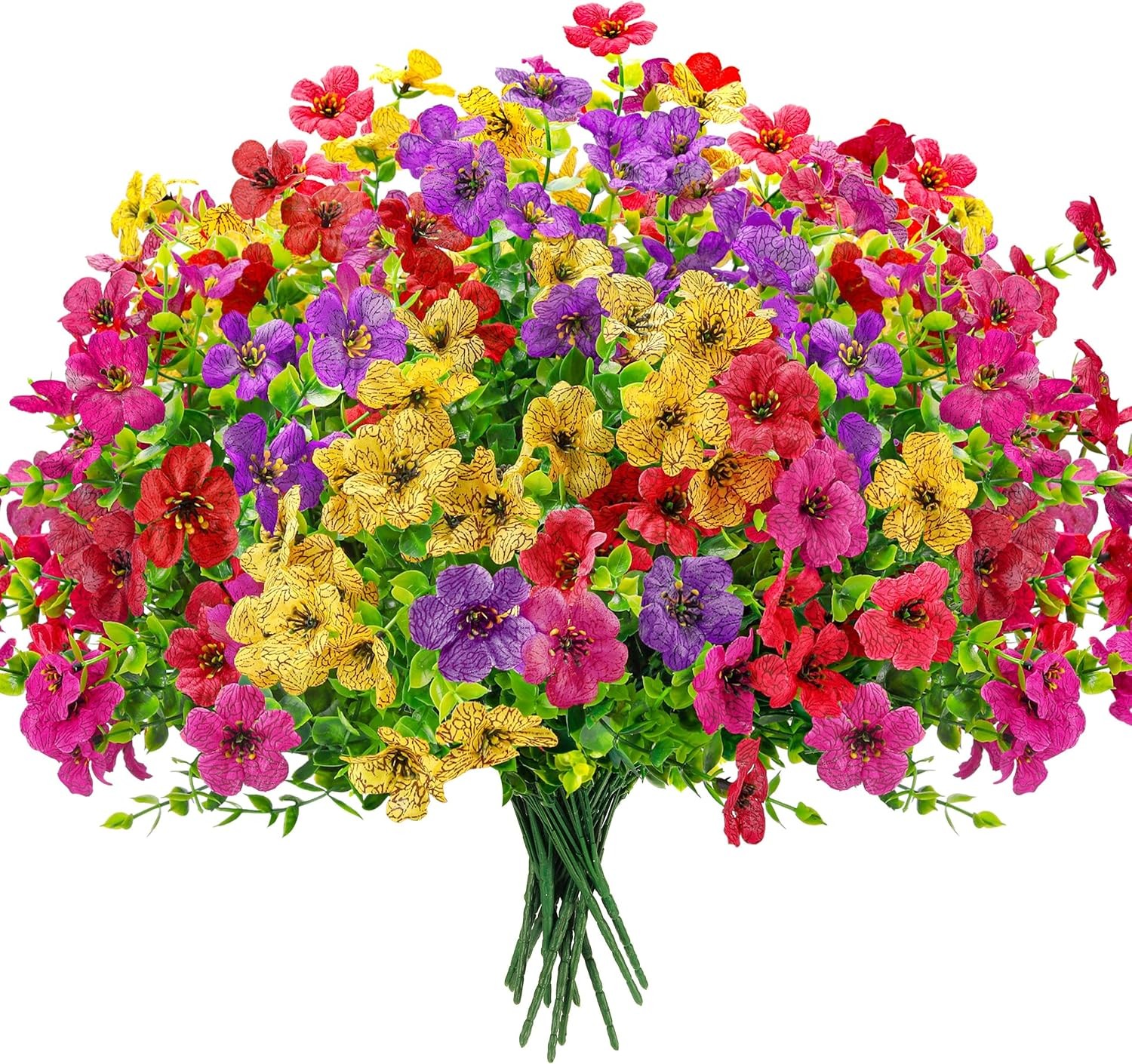 12 Bundles Artificial Flowers for Outdoors Fake Flowers Plants Spring Decoration gallery
