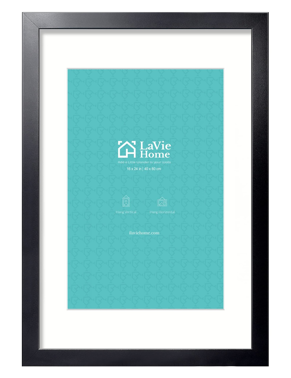 16 x 24 Picture Frame Black Poster Frame,Display Pictures 12x18 with Mat or 1... gallery
