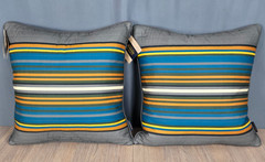 Pair Pendleton Olympic Stripe pillows National Park Collection w Duck Down New