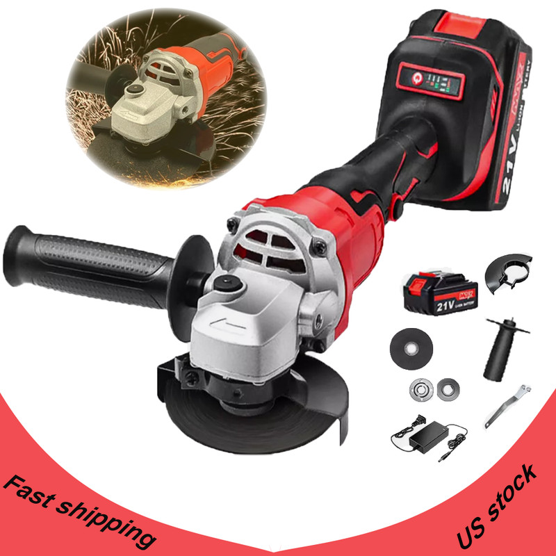 Brushless Cordless Angle Grinder with 21V Battery Charger & Cutting Disc Power gallery