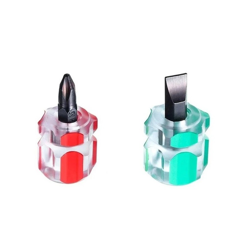3Pcs Mini Screwdriver Set Short Flat & Phillips 2-in-1 Repair Tool Kit USA gallery