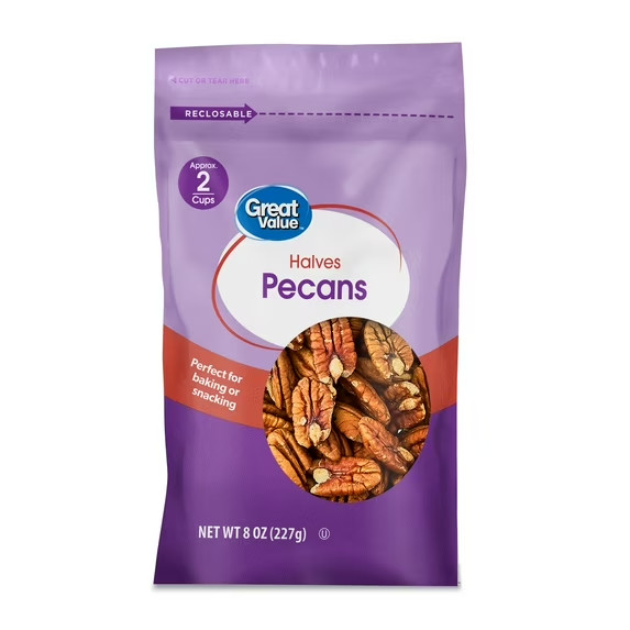 Great Value Pecan Halves, 8 oz - Fresh Whole Pecans, Baking & Snacking Nuts, Kos gallery