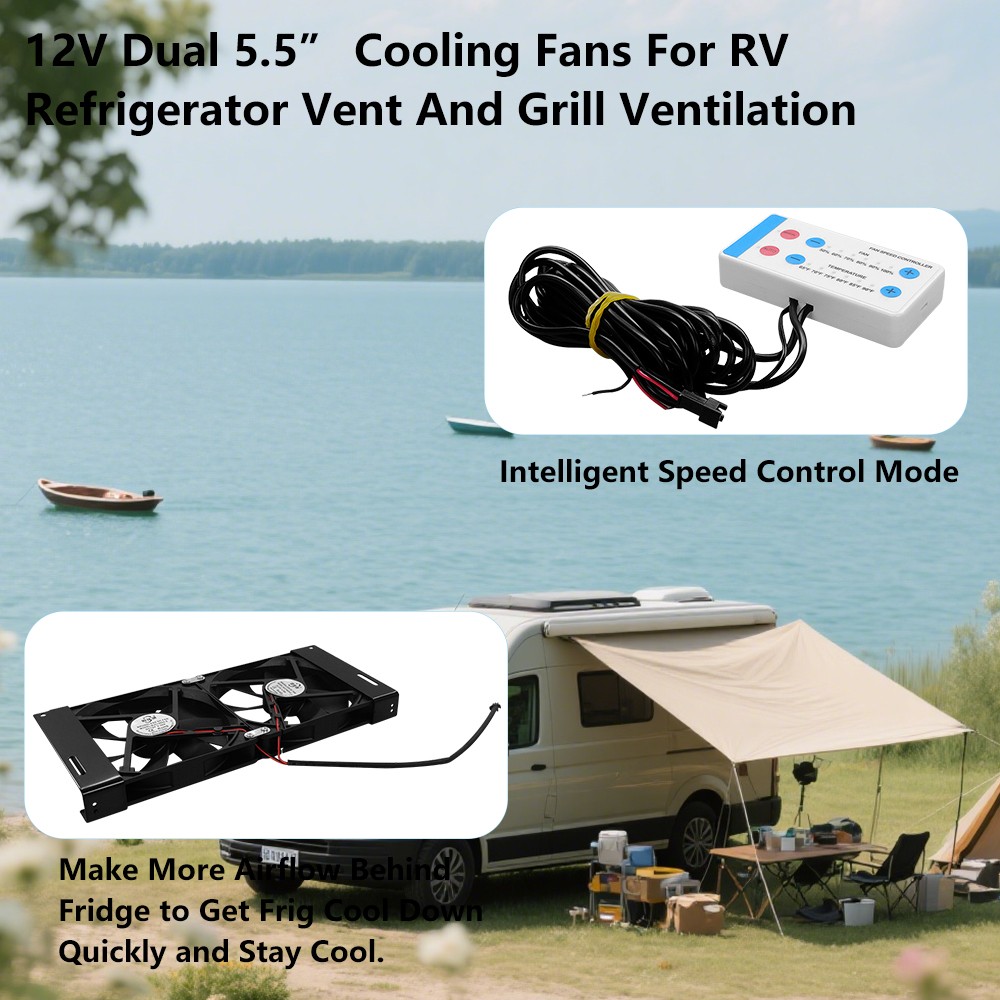 5.5" (140Mm) 12V RV Fridge Ventilation Cooling Fan Fit for Fridge Vent and Venti gallery