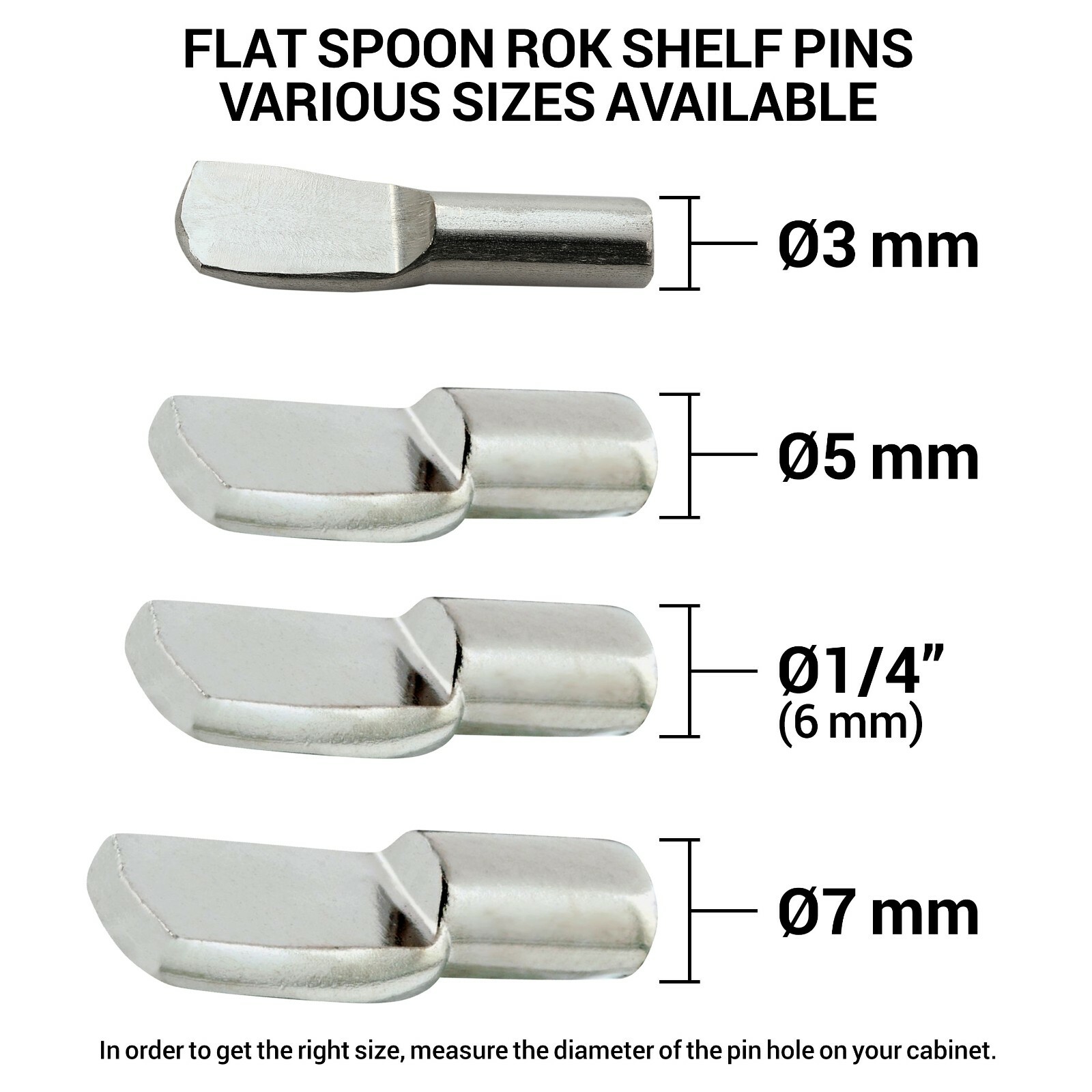 25 Pack 3MM Shelf Pin Spoon Shaped Cabinet Support Pegs Holder Metal Nickel gallery