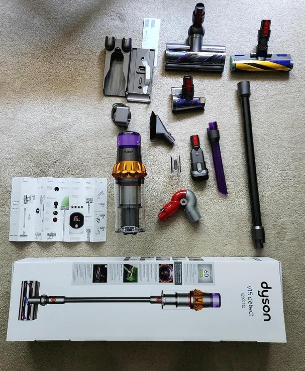 Dyson V15 Detect Total Clean Extra Cordless Vacuum - Yellow/Nickel gallery