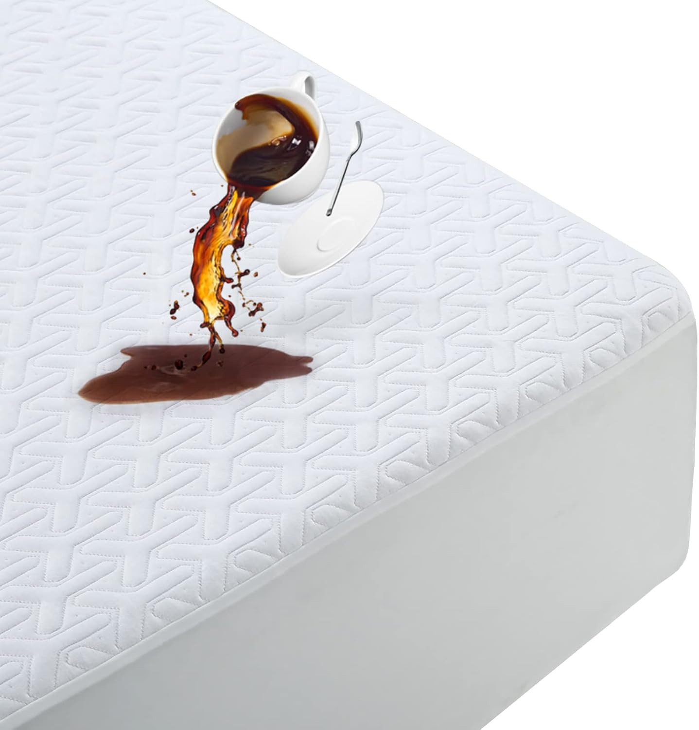 Protector de Twin Size Mattress Waterproof Cooling para Dorm 39x75 Fits 8-21 In gallery