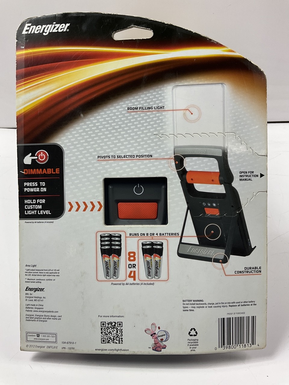 Energizer ENFFL81E LED Flat Panel Dimmable Folding Lantern Lamp, 300 Lumen gallery