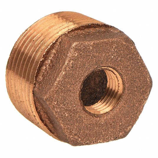 Various Sizes of Red Brass Reducing Bushing MxF NPT Threaded Class 125 Lead Free gallery