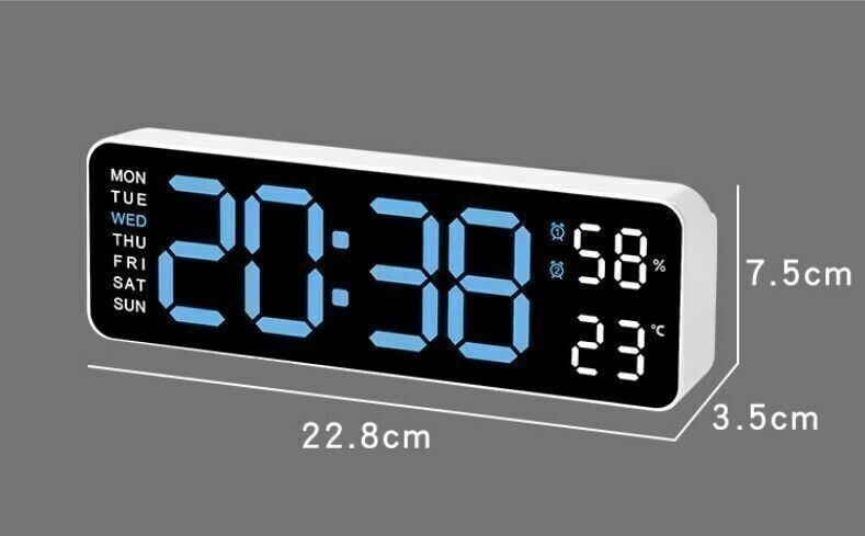 LED Large Digital Display Wall Desk Clock W/Calendar Temperature Calendar Date gallery