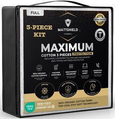 MATTSHIELD Maximum 3-Piece Kit – Waterproof Organic Cotton Terry Mattress Pro…