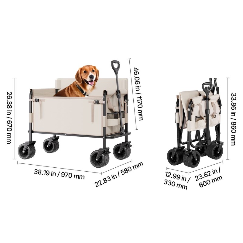 OxFor Ford Foldable Wagon Converts to Bench 550lb Camping & Gardening gallery