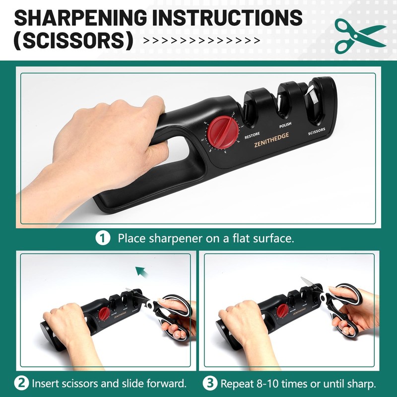 ® 3-in-1 Adjustable Knife Sharpener 14°-24° Angles for Kitchen Fillet Pocket ... gallery