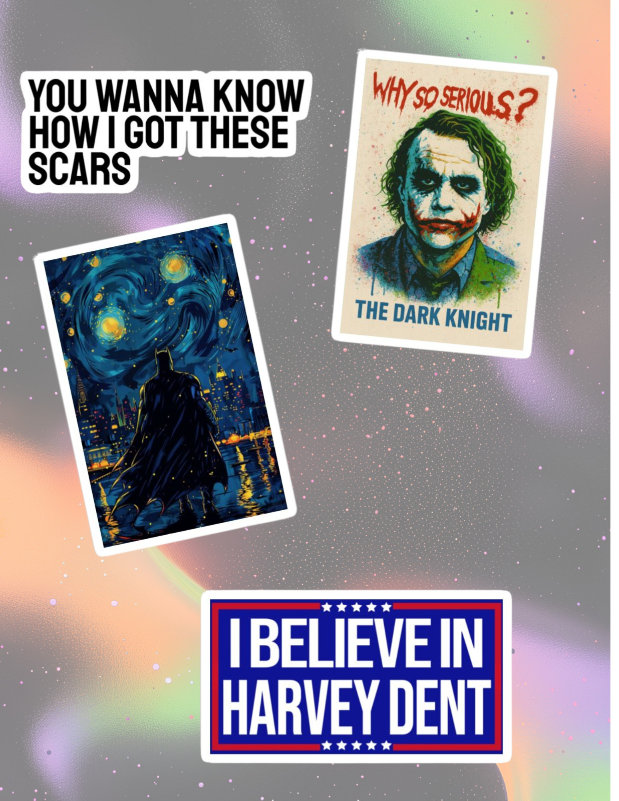 The Dark Knight Batman Joker 4pc Sticker Pack gallery