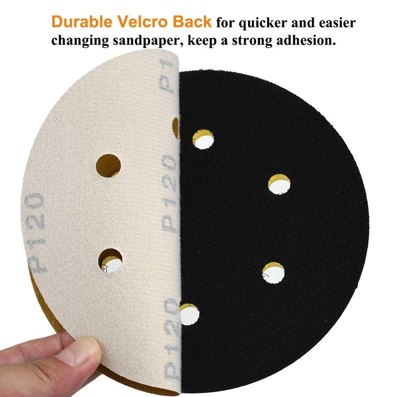 100PCS 6 inch Hook and Loop Sanding Discs 120 Grit 6-Hole Sander 150MM Sandpaper gallery